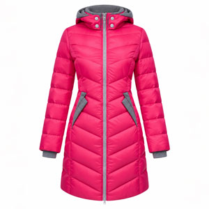  کاپشن بلند زنانه صورتی سرخابی G05